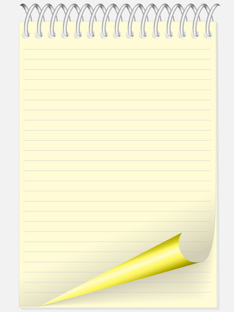 żółty notatnik - Wektor, obraz