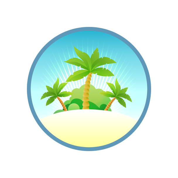 Tropical Island, Vector Nature Landscape Illustration  - Vector, Image