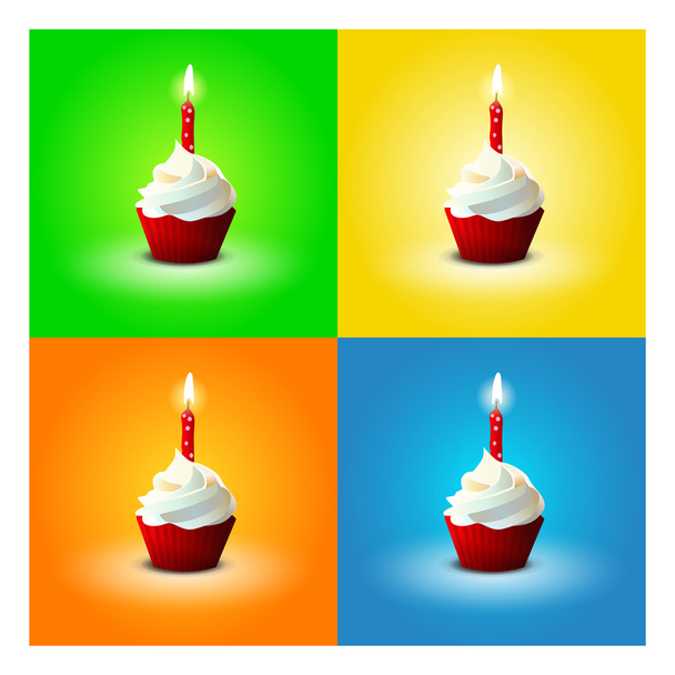 Cake for Birthday on different backgrounds, EPS 10 - Vector, Image