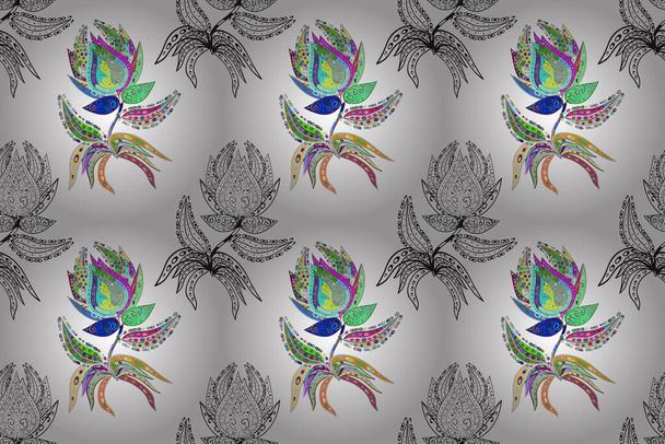Ethnische Mandala-Ornamente. kann für Textilien, Grußkarten, Malbücher, Handyhüllendruck verwendet werden. Raster-Henna-Tätowierung. Indisches Paisley-Medaillonmuster. - Foto, Bild