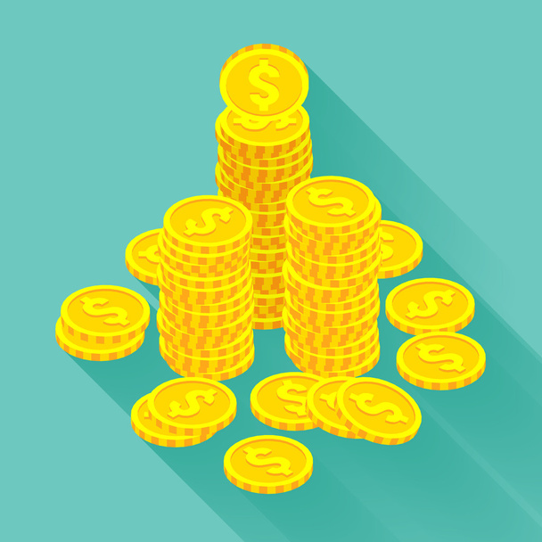 Isometric golden coins - Vector, Image