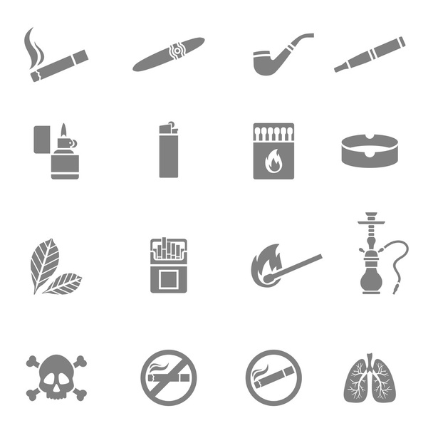 Κάπνισμα φορέα σιλουέτα εικονίδια που - Διάνυσμα, εικόνα