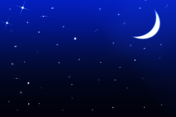 Night sky with stars and moon - Foto, Bild