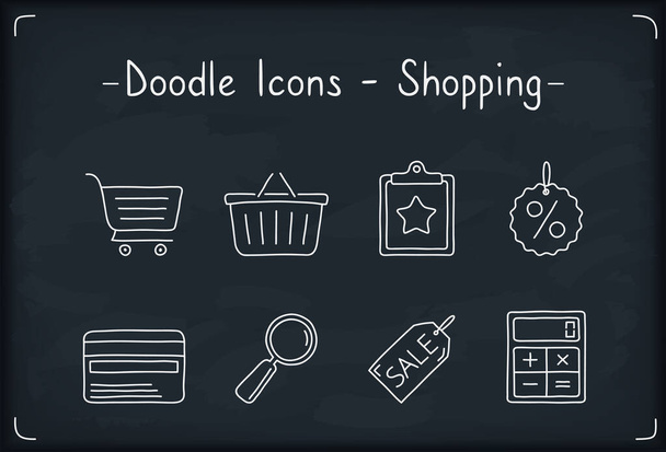 Handdrawn doodle shopping icons set, vector eps10 illustration - Вектор, зображення