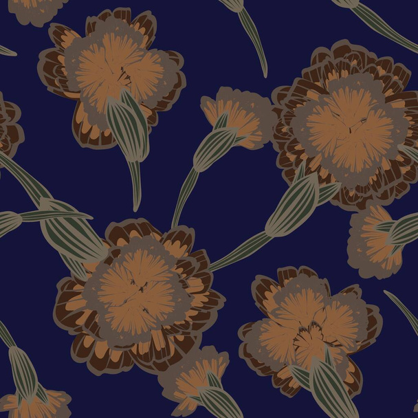 Semleges szín Botanikus Virágos zökkenőmentes minta design divat textíliák, grafika, hátterek és kézműves - Vektor, kép