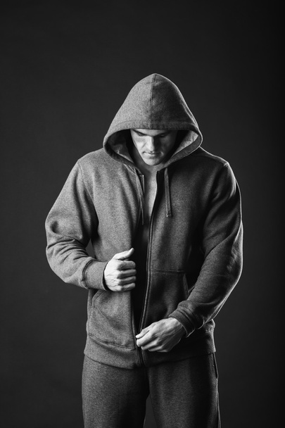 Muscular man with open jacket - Фото, изображение