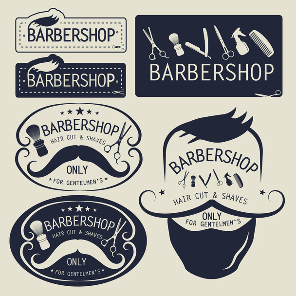 Vector logos. Set of vintage barbershop logo and icons. - Vector, Image
