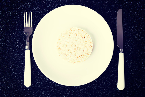 Rice waffle on a plate. - Foto, Bild