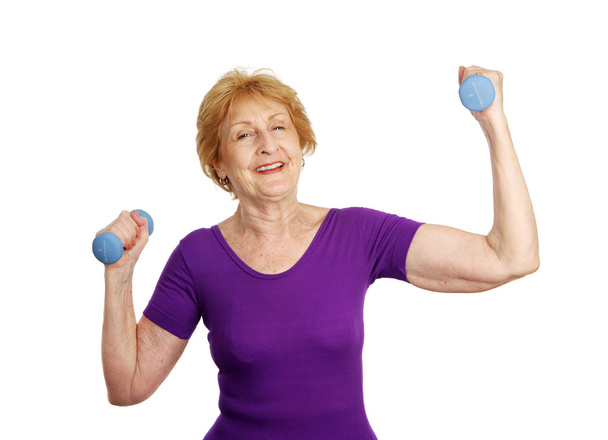 Senior Workout - Lifting Weight - Valokuva, kuva