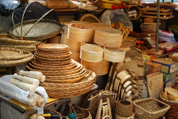 Asya pazarı bambu el sanatları - Fotoğraf, Görsel