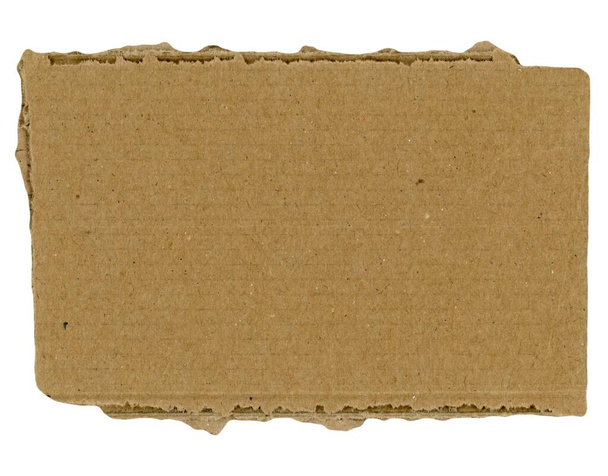 piece of brown cardboard paper useful as a tag isolated over white background - Photo, Image