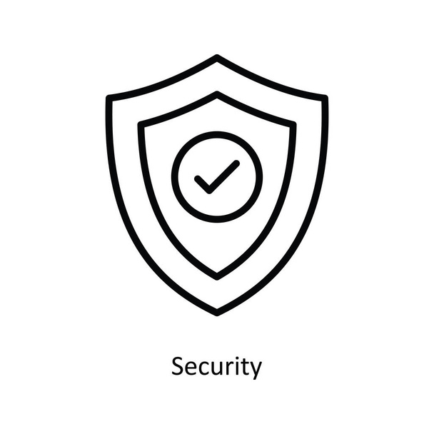 Biztonsági vektor vázlat ikon design illusztráció. Bank Symbol fehér háttér EPS 10 File - Vektor, kép