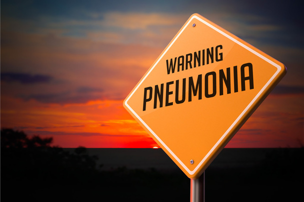 Pneumonia on Warning Road Sign. - Photo, Image