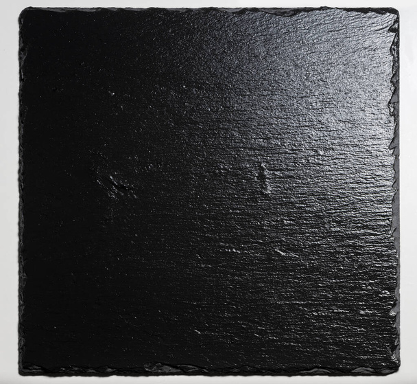 Top kilátás üres tér fényes fekete kő lemez - Fotó, kép
