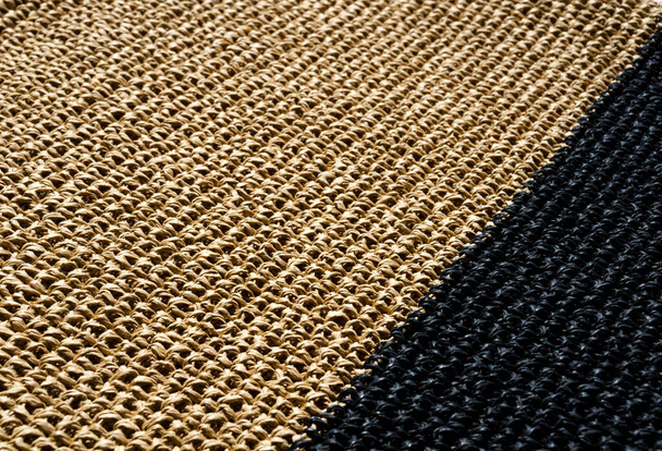 Crochet from ECO material, single crochet. Raffia knitting texture close up. - Photo, Image
