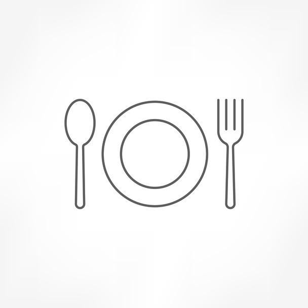 spoon fork dish icon - Vector, Image