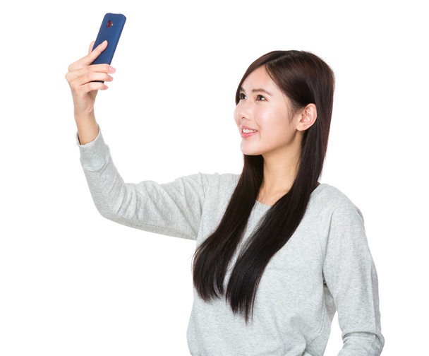 Asian woman take selfie - Photo, Image