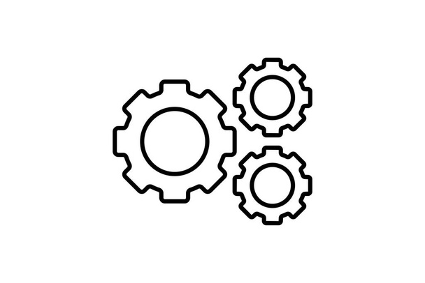 Konfigurationssymbol. -Symbol in Bezug auf Getriebe, Einstellungen und Konfiguration. Zeilensymbolstil. Einfaches Vektordesign editierbar - Vektor, Bild