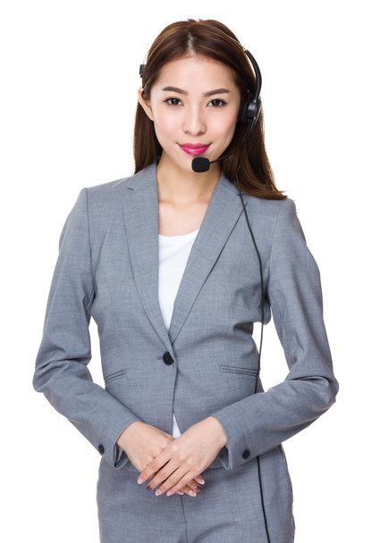 Mujer asiática operador de servicios al cliente
 - Foto, imagen