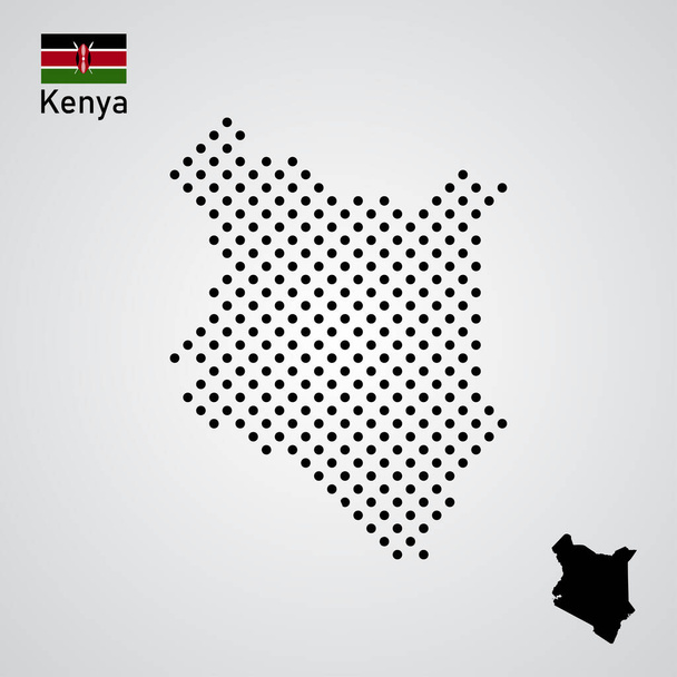 Keňská mapa silueta půltón styl - Vektor, obrázek