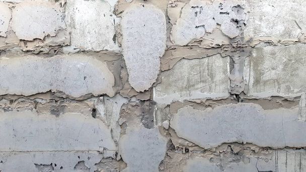 Close up In costruzione, demolizione, mostrando peeling texture del muro di gesso esistente, astratto, arti, per sfondo o sfondo per carta da parati o spazio copia, orizzontale - Foto, immagini
