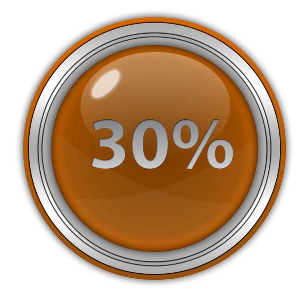Thirty percent circular icon on white background - Photo, Image