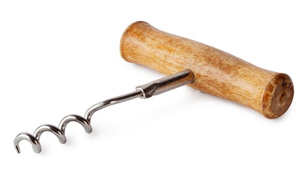 Corkscrew com cabo de madeira
 - Foto, Imagem
