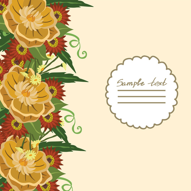 Vector picture with different flowers - Vettoriali, immagini