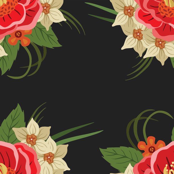 Vector pattern with different flowers - Vector, imagen