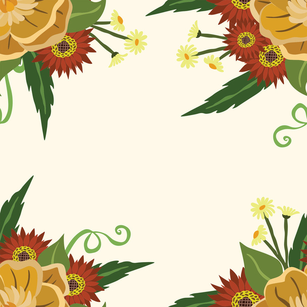 Vector pattern with different flowers - Vector, Image