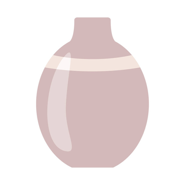 Ceramic or glass vase, interior design element for living room or cabinet, flat vector illustration - Вектор,изображение