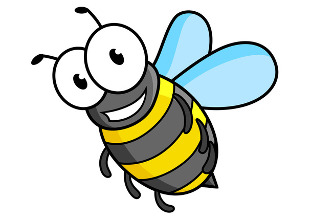 Personaje de abeja o avispa de dibujos animados
 - Vector, Imagen