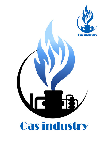 Goed gasproductie en gas verwerking - Vector, afbeelding