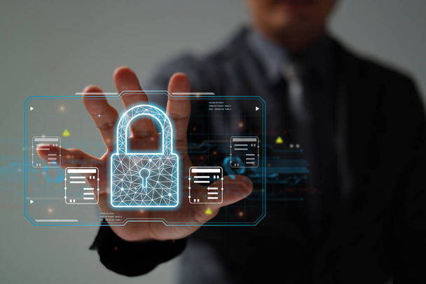 La sécurité du réseau de protection protège votre concept de données. Criminalité numérique par un pirate anonyme. - Photo, image