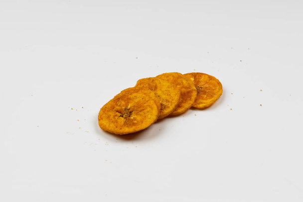Kerala chips or Banana chips, cult snack item of Kerala,Isolated image with white background - Photo, Image