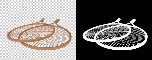 3D иллюстрация теннисных ракетки. спортивное оборудование - Фото, изображение