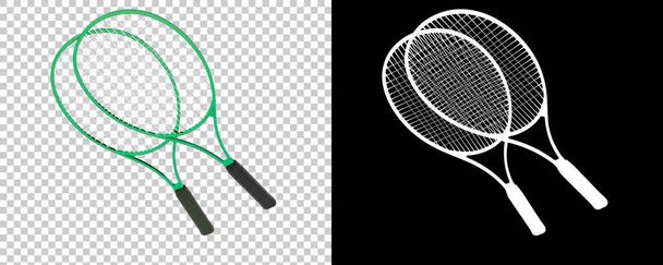 теннисные ракетки. оборудование для спортивной деятельности. 3d иллюстрация  - Фото, изображение