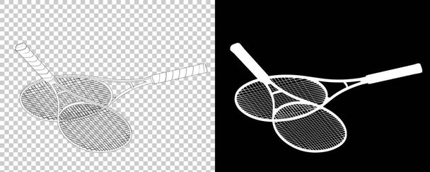 3D renderelés illusztráció. teniszütők. sporttevékenységi felszerelés - Fotó, kép