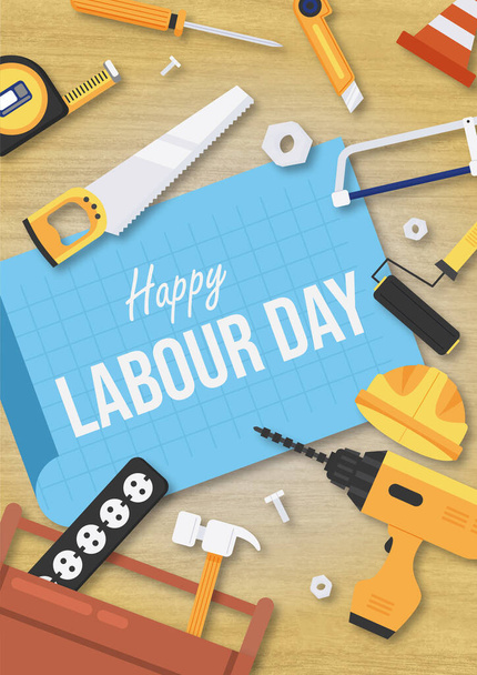 Happy Labor Day Poster - Vector, Image