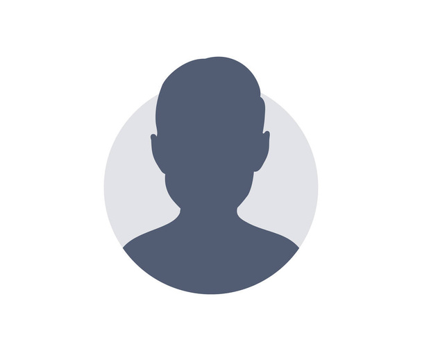 Default Avatar Profile. User profile icon. Profile picture, portrait symbol. User member, People icon in flat style. Circle button with avatar photo silhouette vector design and illustration. - Vettoriali, immagini