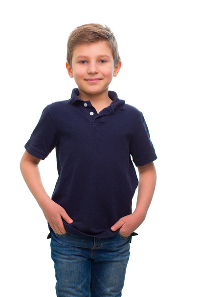 Happy little boy isolated on white background - Fotó, kép