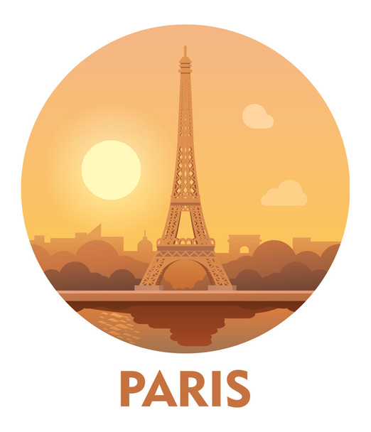 Reizen bestemming Parijs pictogram - Vector, afbeelding