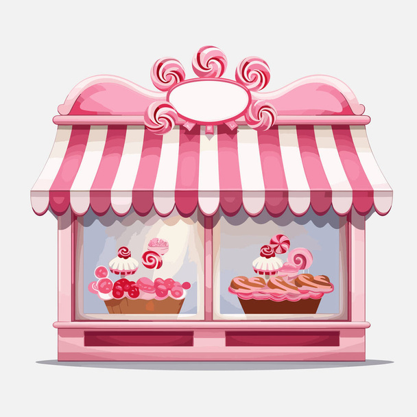 sweet shop awning vector flat minimalistic isolated illustration - Вектор, зображення