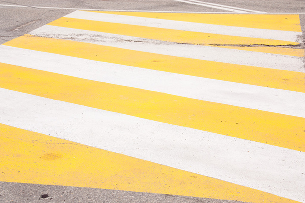 White and yellow lines  traffic - Photo, Image