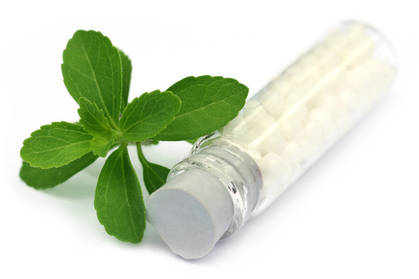 Homeopathic globules with stevia - Photo, Image