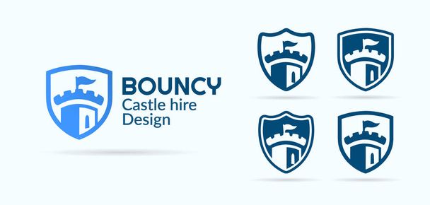 Pacote do projeto do logotipo do castelo - Vetor, Imagem