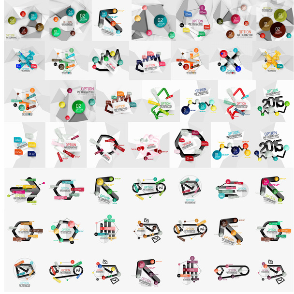Сучасний абстрактний набір інфографічних банерів
 - Вектор, зображення