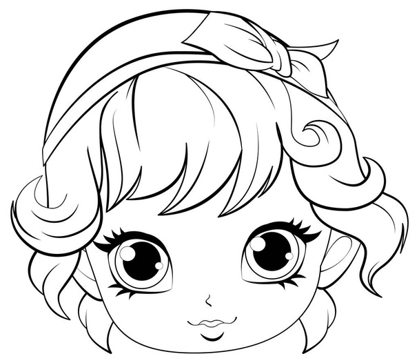 Cute Angel Outline for Creative Coloring illustration - Vector, Image