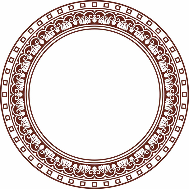 Vector red with black round ornament ring of ancient Greece. Classic pattern frame border Roman Empire - Wektor, obraz