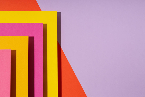 Mockup, abstractie, kleurrijk gekleurd papier, bovenaanzicht - Foto, afbeelding